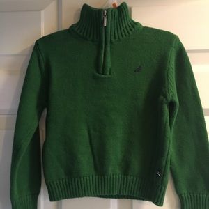 Nautica green quarter zip sweater